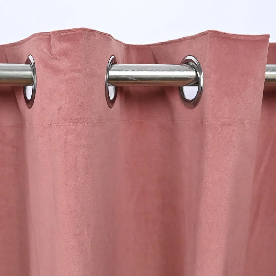Divine Casa Velvet Blackout Window Curtain 5 Feet | Premium Room Darkening | Noise Reducing & Thermal Insulated Single Panel for Bedroom, Living Room & Office
