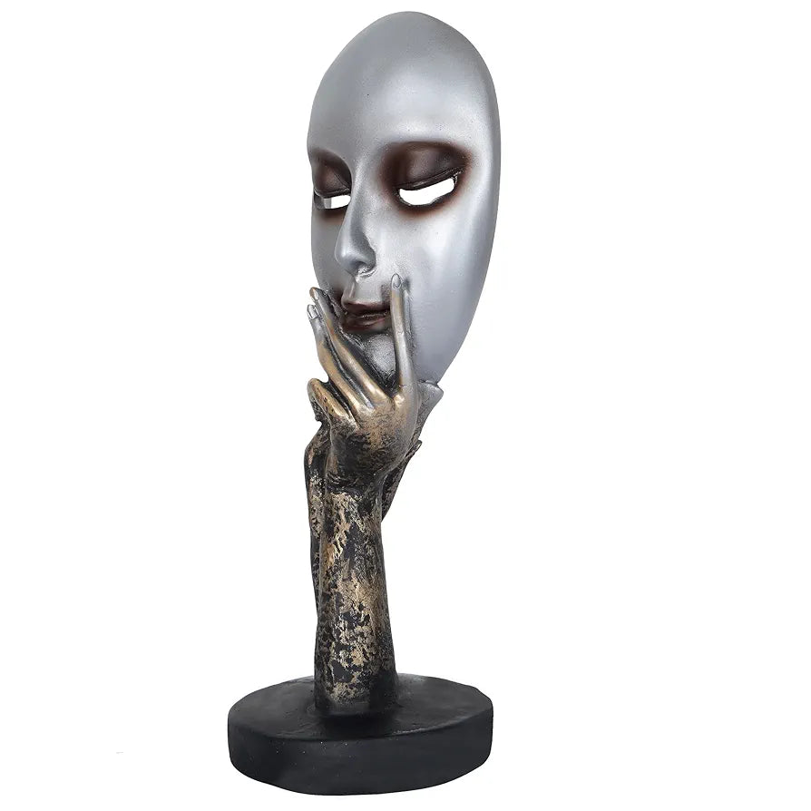ZART Presents New Lady Face Silver Showpiece, Perfect for Living Room, Entrance of Your Home or Office 