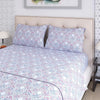 Layers Emaline Cotton Double Bedsheet Set 1 Double Cotton Bedsheet & 2 Pillow Covers 144 TC Purple Ornate
