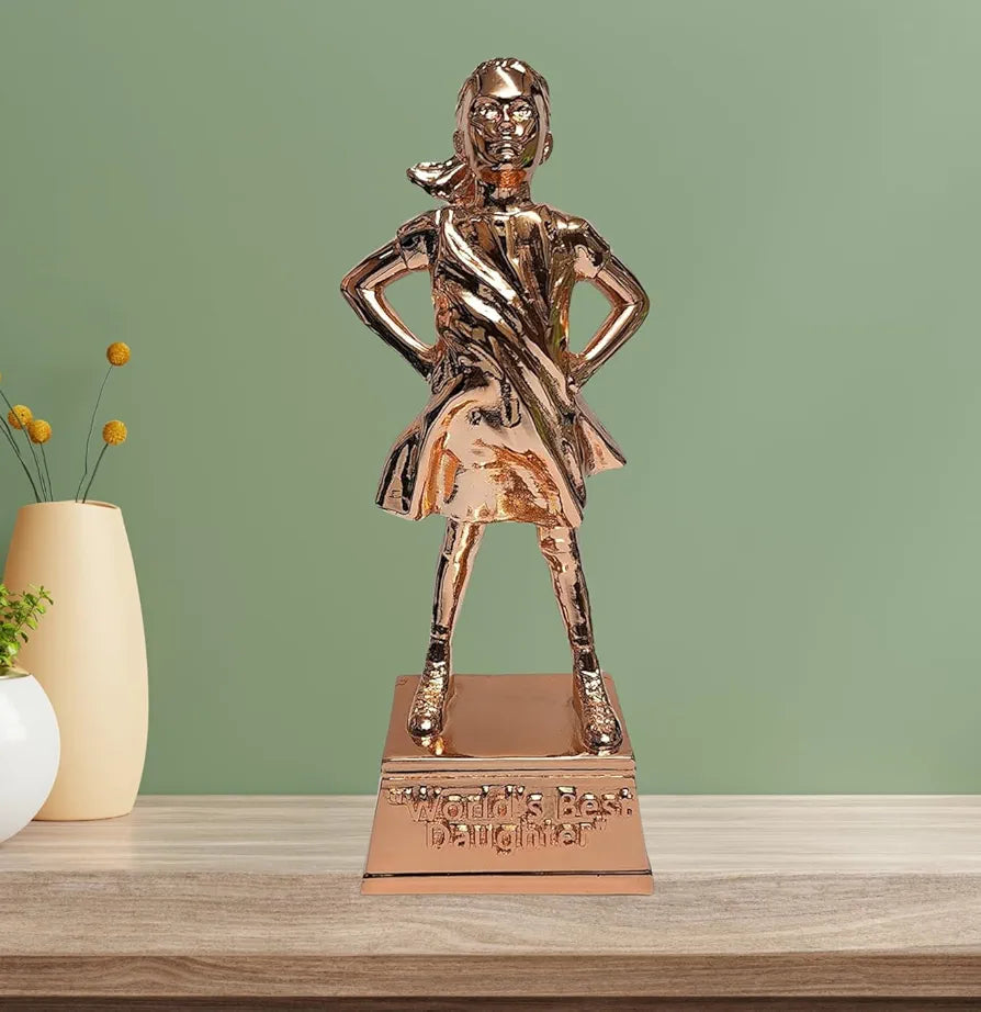 Gold Art India World's Best Daughter Figurine Rose Gold Plated | Girls Gifting for Birthday | Gift for Young Girl | Women's Day Gift | Study Table | Office Desk 