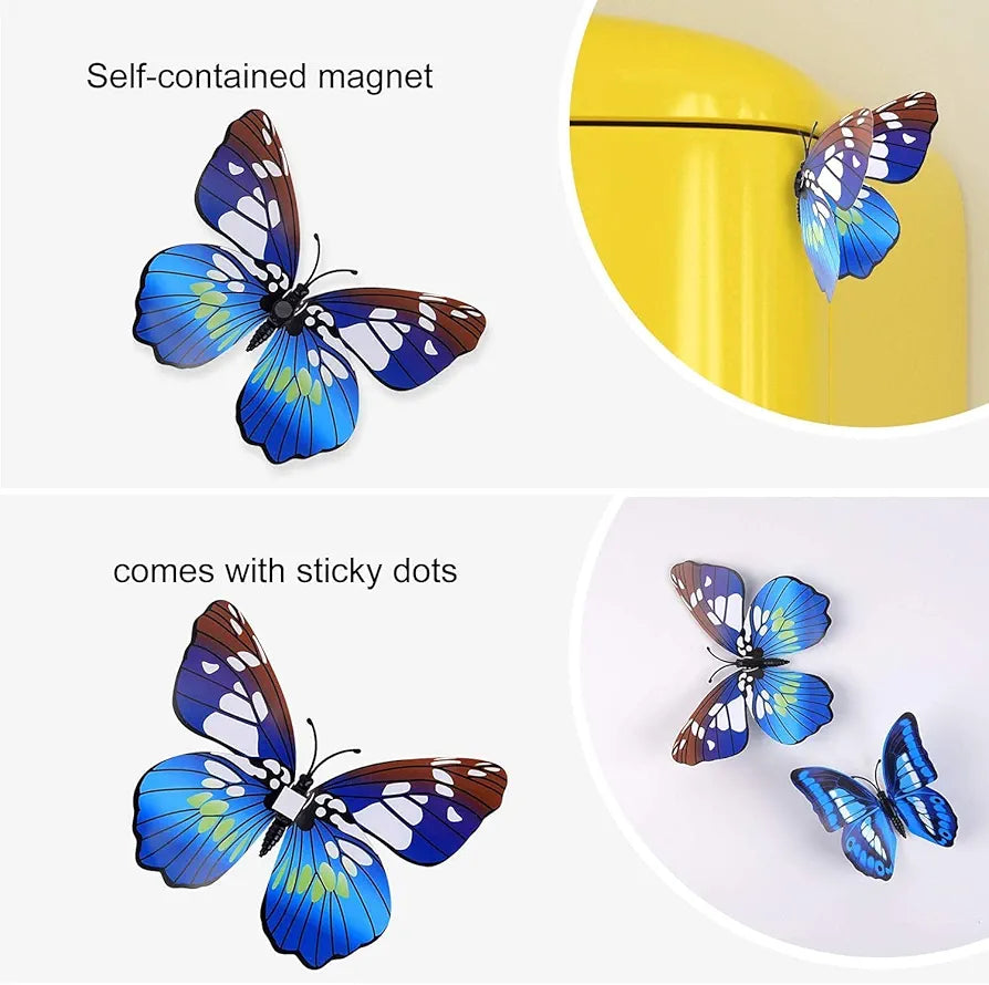 Rangoli Butterfly Wall Stick or Magnet for Home, Office, Kids Room Décor Self Adhesive Removable PVC. Design-16