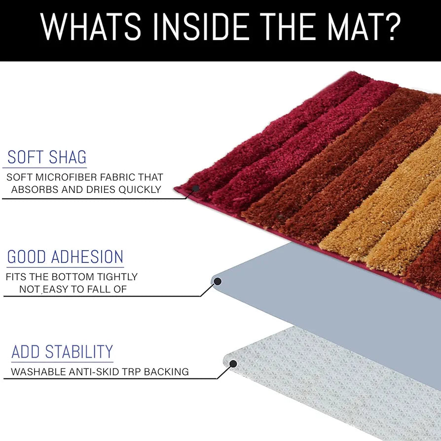 LUXE HOME INTERNATIONAL Microfiber Luxe Home Bath Mat Soft Anti Slip Skid Luxury Mats for Bathroom Door 40X60 Cm  Pc 1, Rectangular