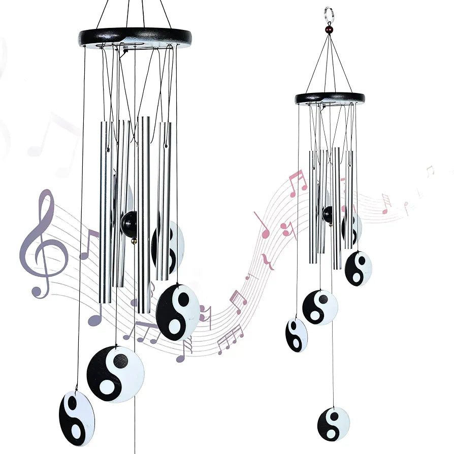 ZAICUS Wind Chimes for Balcony – Elegant Wind Chime for Home Positive Energy – Yin-Yang Metal Tube Wind Chimes for Living Room, Garden, Patio & Meditation Space