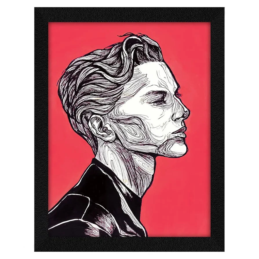 ArtX Paper Line Art Dreamer Boy Abstract Frame Wall Art Painting, Multicolor, Abstract, 10X13 inches, Set of 1