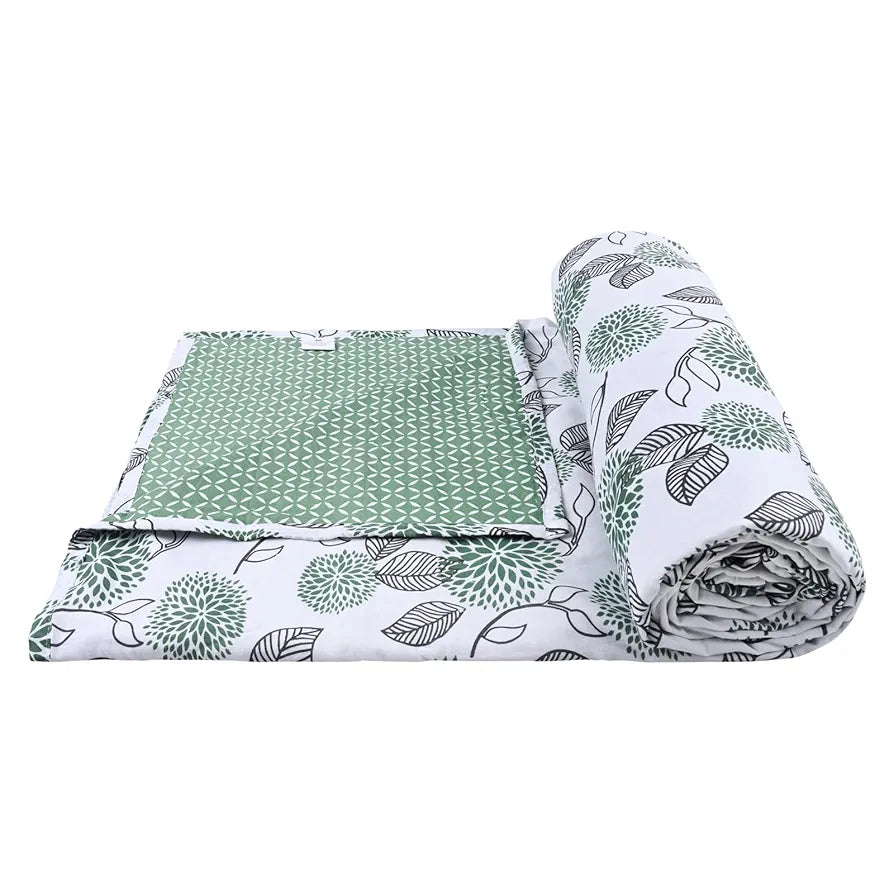 Trance Home Linen Pure Cotton Reversible Dohar Toddler Size|Cotton AC Quilt for Babies|Infants - New Born Blanket|Soft Light-Weight Bed Blanket 0-4 Years Kids 