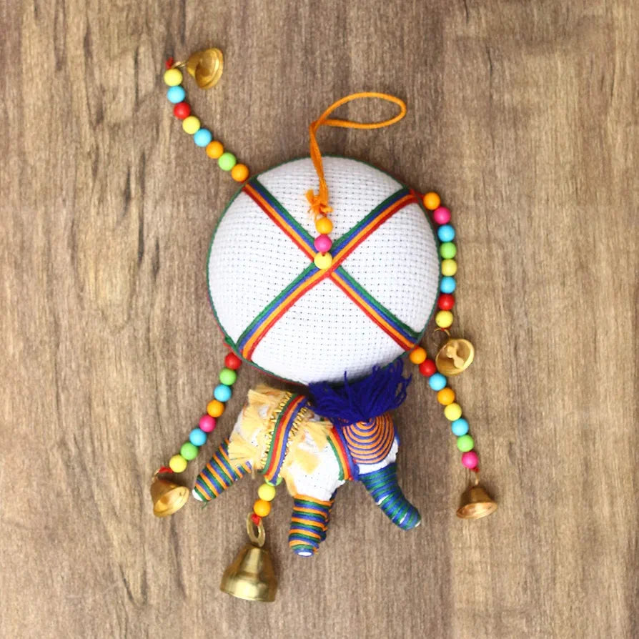 eCraftIndia Handcrafted Decorative Elephant Wall/Door/Window Hanging Bells