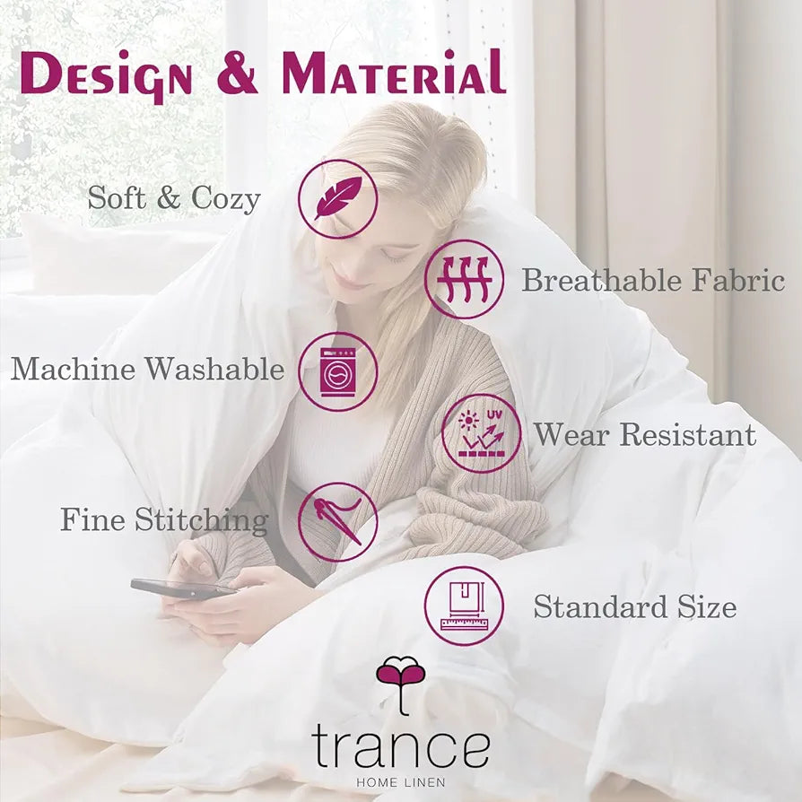 Trance Home Linen Zippered 100% Cotton 200TC Satin Stripe King Size Duvet Cover Quilt Cover Blanket Cover Razai Comforter Cover with 2 Pillow Covers 