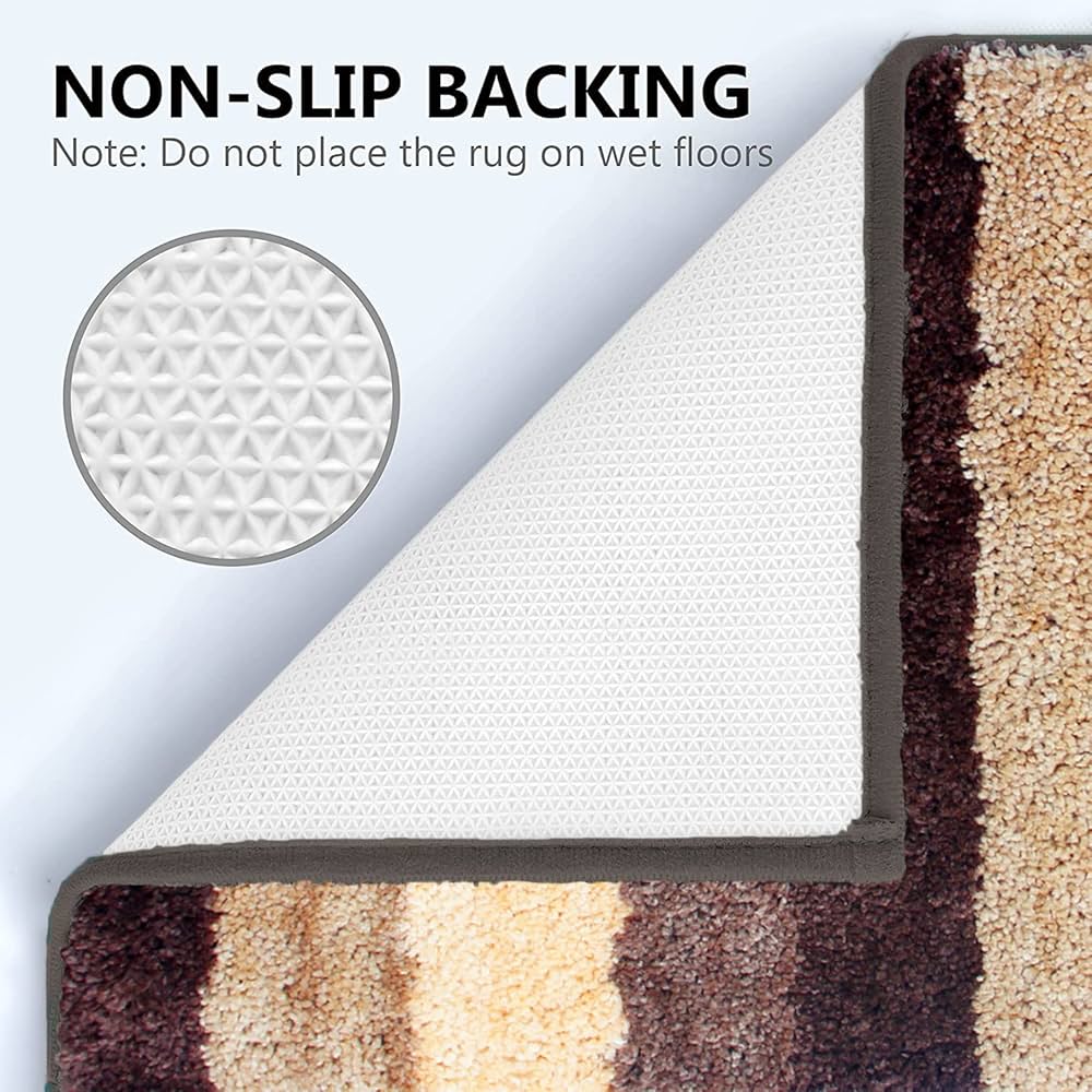 Luxe Home Bath Mat Super Soft Microfiber Non Slip Jericho Bathroom mats Water soak Washable Doormat for Home, Bedroom, Living Room  Pack of 1