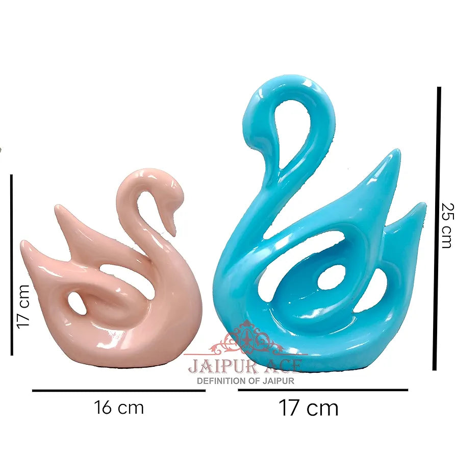JAIPUR ACE Paradise Swan Couple Statue Showpieces Creative Abstract Design Art Figurine for Home Living Room Decorative 