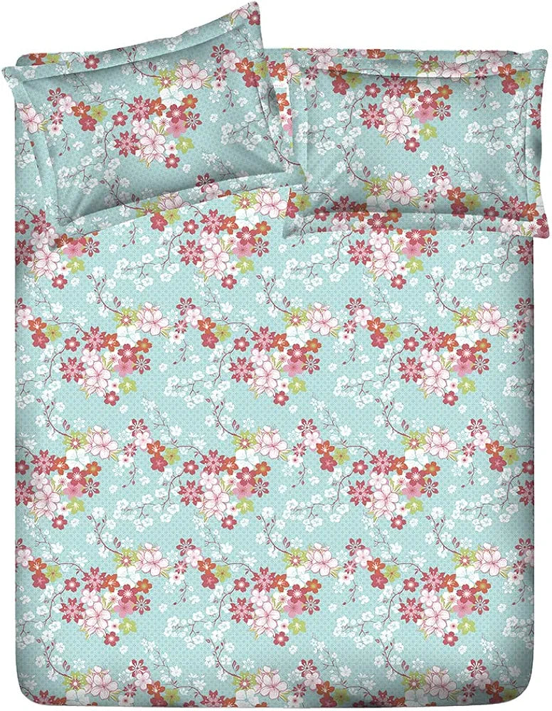 Layers Marigold 100% Cotton Bedsheet Set for All Seasons - Lightweight, Moisture Absorbent, Machine Washable & Easy to Care - Gift for Housewarming & More - 144 TC - King Size 