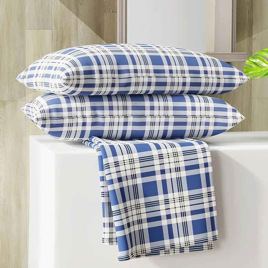 Zen Cotton Blend King Bedsheet Set  | 1 King Cotton Bedsheet & 2 Pillow Covers | Breathable & Anti-Wrinkle | 225 CVC | 