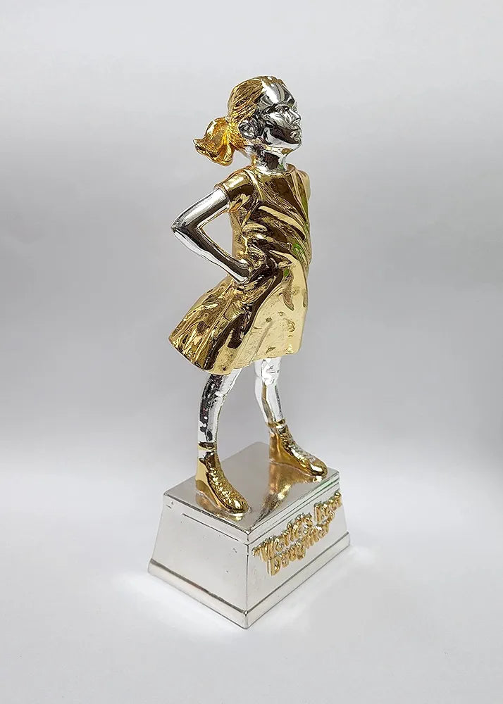 Gold Art India World's Best Daughter Figurine Silver & Gold Plated | Girls Gifting for Birthday | Gift for Young Girl | Women's Day Gift | Study Table | Office Desk 