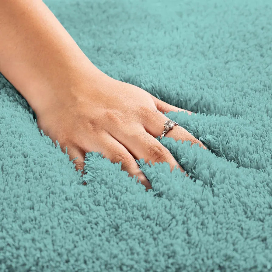 LUXE HOME INTERNATIONAL Bath Mat Super Soft Ultra Absorbent Rectangular Mat Microfibre 3200 GSM Door Mat For HOME/Kitchen/Bathroom/Bedroom/Kid'S Room Floor Mat  Pack Of 2, Blue