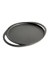 Meyer Pre-Seasoned Cast Iron Flat Tawa with 2 Side Handles 30cm Black