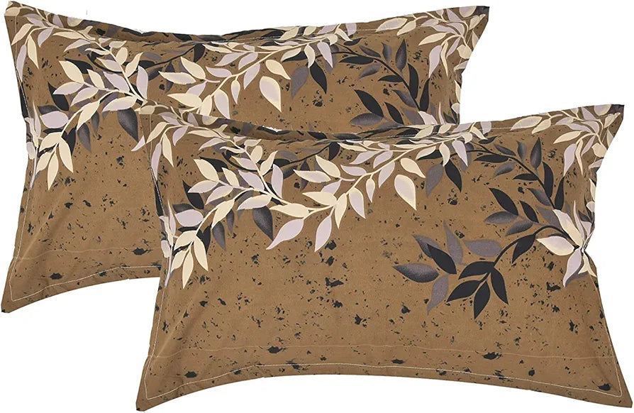 THE HOME STYLE Supersoft Cotton Feel Glace Cotton King Size Printed Flat Double Bedsheet wih 2 Pillow Cover II 400 TC, 90