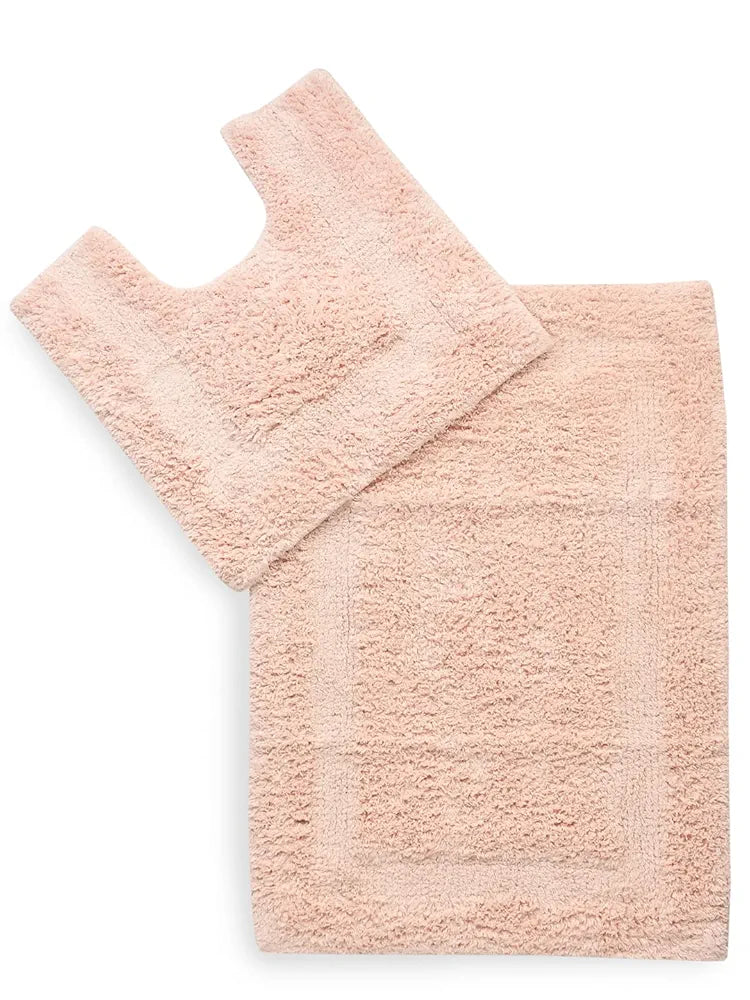 SASHAA WORLD Solid Anti Skid Bathmat and Contour Set ,