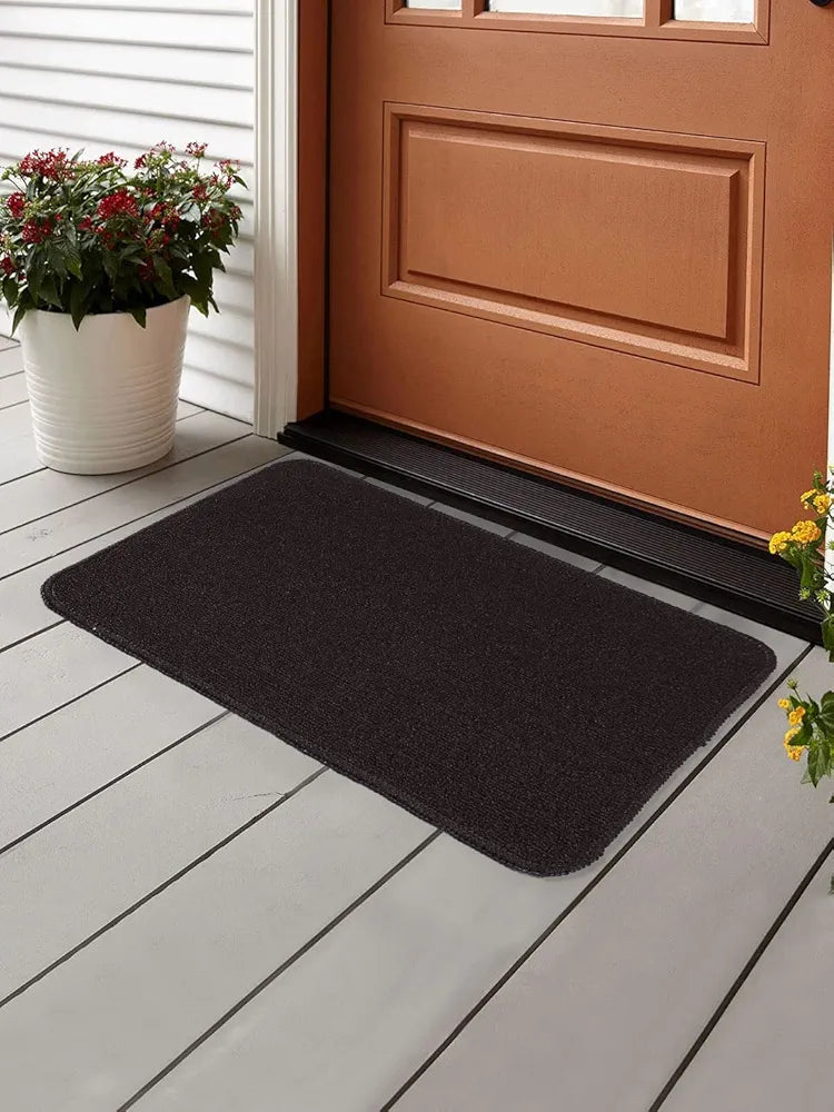 Saral Home Striped Soft PP Yarn Doormat Anti Skid Backing 