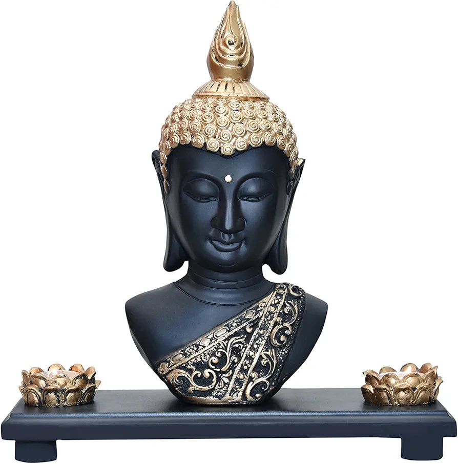 Mariner's Creation Buddha Statues for Living Room Bedroom Decor Buddha showpiece for Home Decor Color-Black,Size- 31x11x30 cm