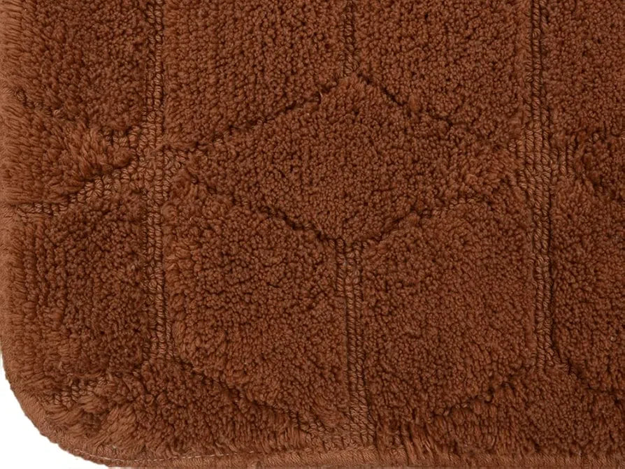 Saral Home Soft Cotton Anti Slip Bathmat with Contour Set 