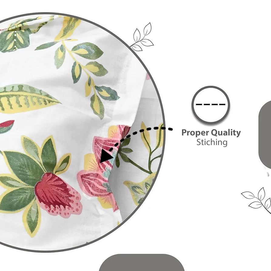 Divine Casa 144 TC 100% Cotton Bedsheet for Double Bed with Pillow Covers - 254 x 222 CM