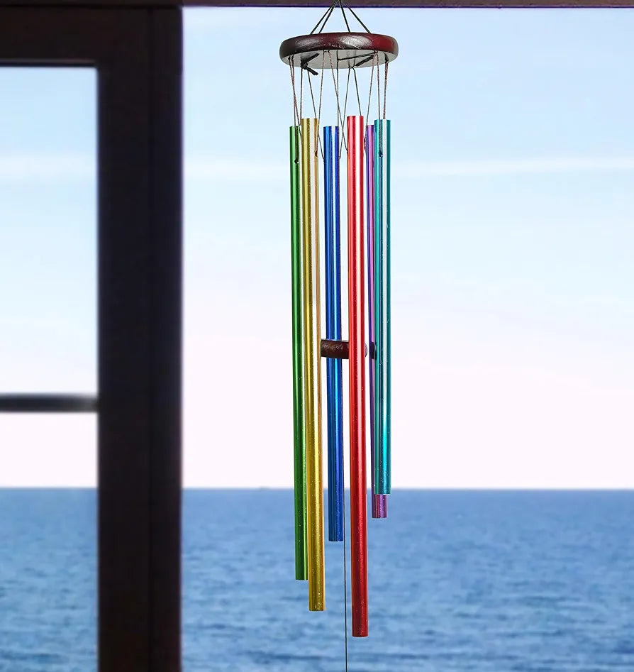 Hindcraft Wind Chimes for Bedroom and Hall – Home Decoration Items for Positive Energy, Hanging Bells Showpieces for Home Décor | Housewarming Gifts for Women and Living Room Décor, Multicolor 6-Pipe