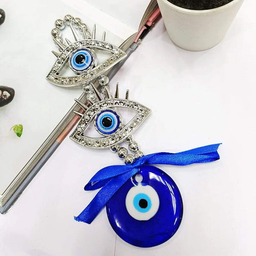 Shubhanjali 2 Eye Lashed Evil Eye Hanging for Home | Evil Charm Evil Eye Hanging for Protection Good Luck