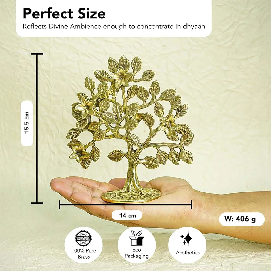 Ekhasa 100% Pure Brass Kalpavriksha Tree  for Home Decor Living Room Puja | Big kalpvriksh Showpiece for Fengshui Vasthu | Antique Tree of Life Good Luck Gift for Marriage House Opening