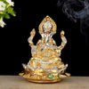 Indicast Gold & Silver Plated Ganesha Idol Murti Sitting on Lotus Kamal Home Decor and Gifts