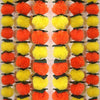 Reusable Artificial Flowers Hanging Garlands with Mango Leaf Artificial Marigold Genda Flowers Toran Pack of 3 Red & Yellow