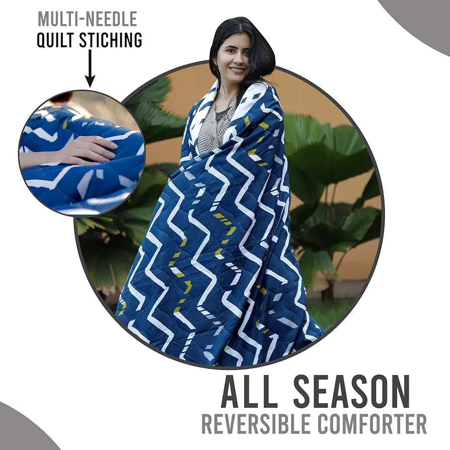 Divine Casa Microfiber All Weather 120 GSM Reversible Single Bed Size Comforter/Blanket for Winter/Quilt 