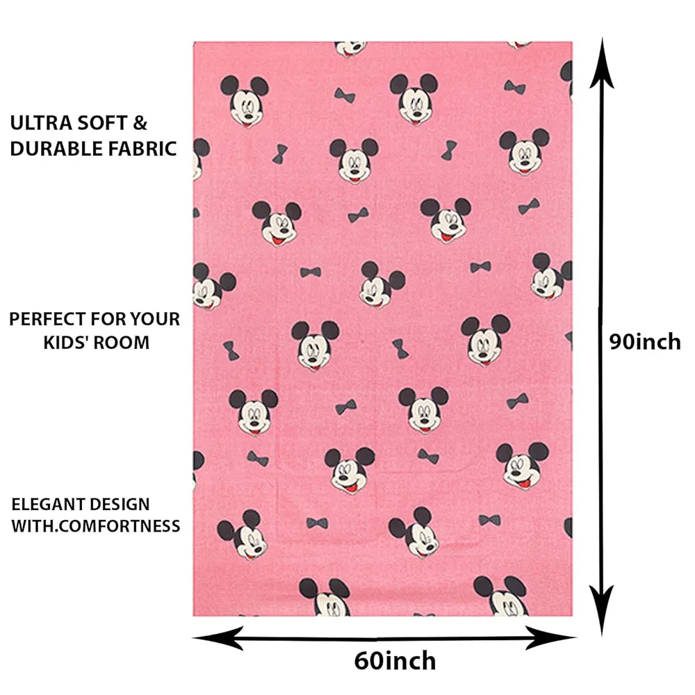 Kuber Industries Cotton Single Bedsheet with 1 Pillow Cover | Wrinkle Free Single Bedsheet for Kids Room & Bedroom | Pink
