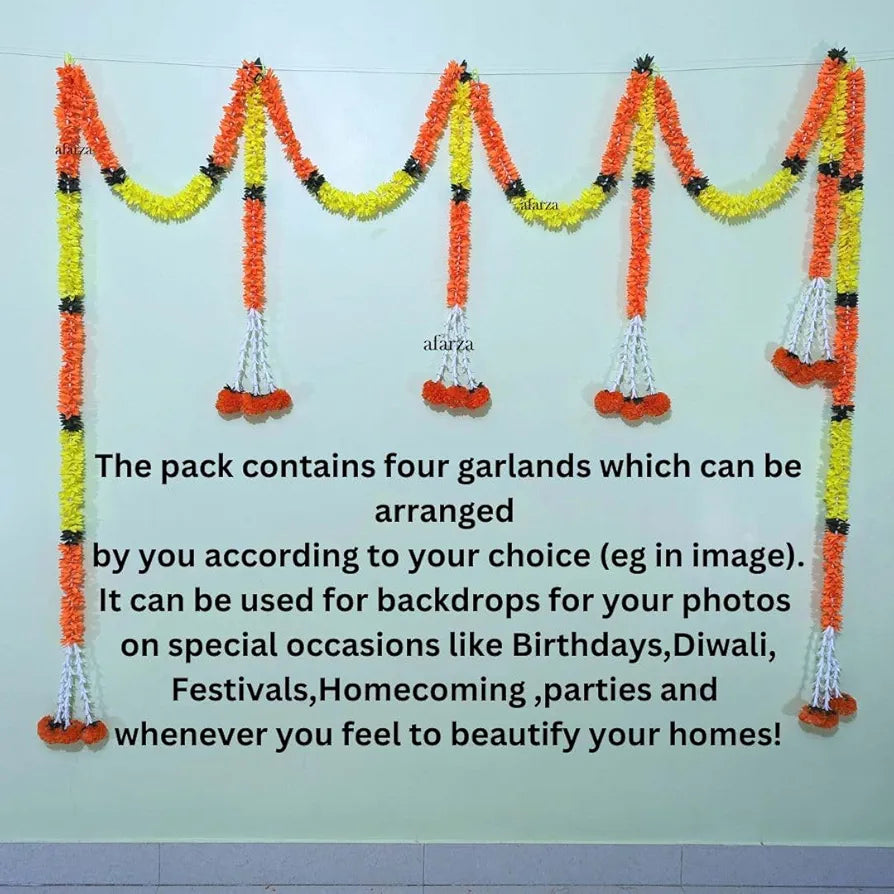 AFARZA; CHOICE GOOD FEEL GOOD Artificial Flower Garland Toran For Door Entrance Home Decoration Hanging 4Pieces 