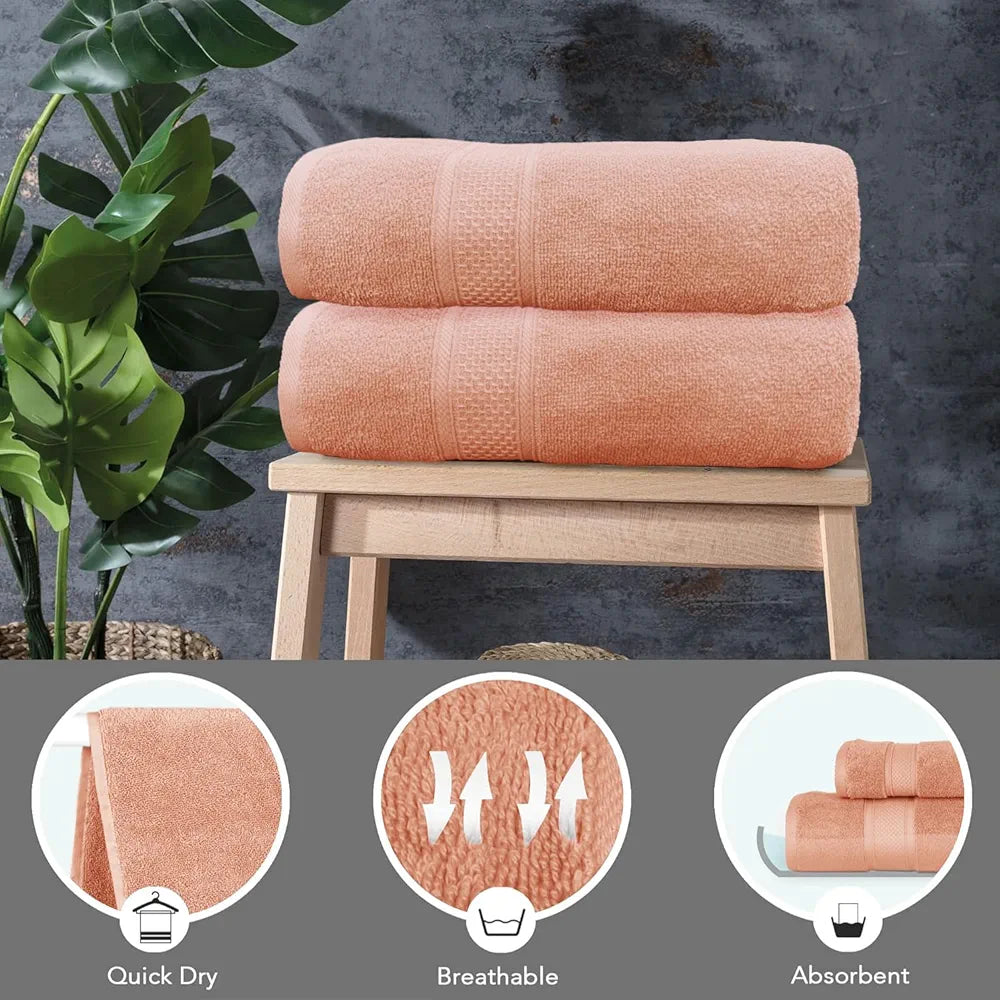 Luxe Home Cotton Bath Towel 450 GSM Quick Dry Large Size Bathroom Towels for Men & Women, Home, Kitchen, Gym, Spa 