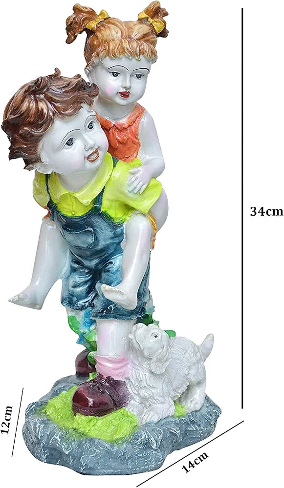 MARINER'S CREATION Polyresin Couple Showpiece, 14X10X33 cm, Multicolour