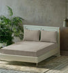Trance Home Linen Premium 300 Tc Pure 100% Cotton Solid Queen Fitted Bedsheet with 2 Pillow Covers Colour Grey