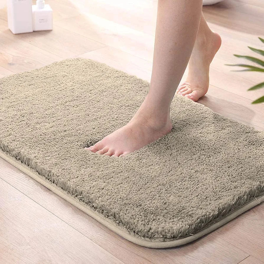 LUXE HOME INTERNATIONAL Microfiber Luxe Home Bath Mat Super Soft Non Slip Vegas Mats For Bathroom, Kitchen, Bedroom, And Door  Pack Of 1, Rectangular