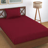 Homefab India 160 TC Stripe Glace Cotton Single BedSheet with 1 Pillow Cover Maroon