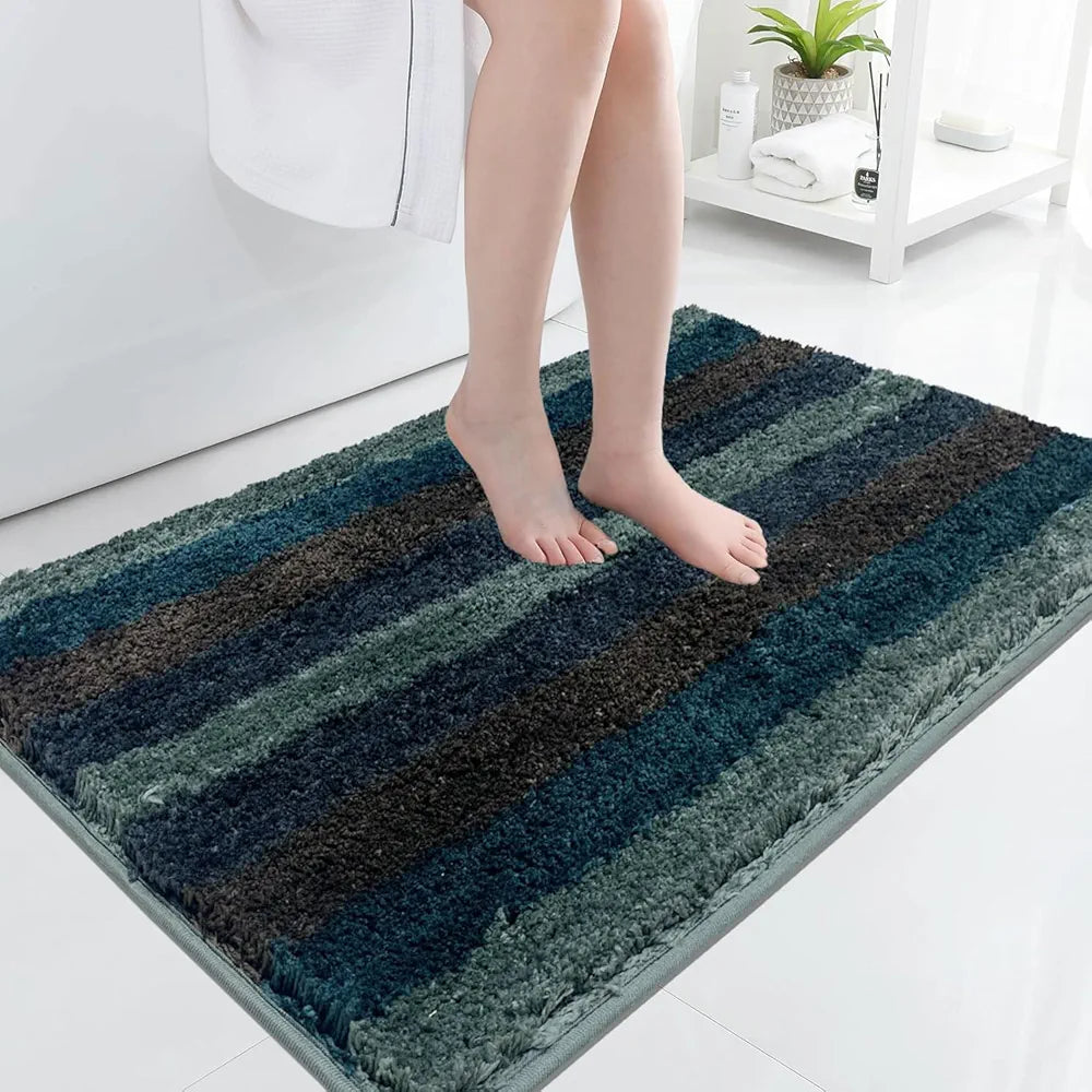 Luxe Home Jericho Doormat 2500 GSM Super Soft Microfiber, Anti-Skid Bathroom Mat & Kitchen Mats for Floor, Water-Absorbent, Quick Dry, Washable Door Mats for Home - Burnt Green, 60x90 cm, Pack of 1