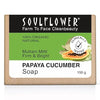 Soulflower Organic Papaya Cucumber Soap - 150 gms