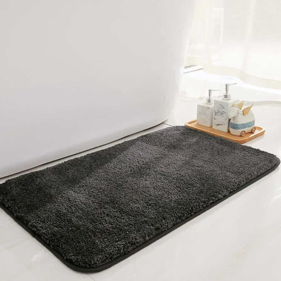 LUXE HOME INTERNATIONAL Microfibre Rectangular Bath mat Super Soft Anti Skid Newman Mats For Bathroom 