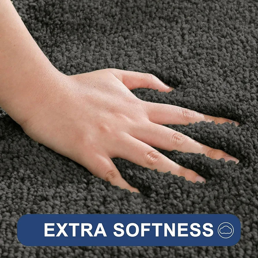 LUXE HOME INTERNATIONAL Microfibre Rectangular Bath mat Super Soft Anti Skid Newman Mats For Bathroom 