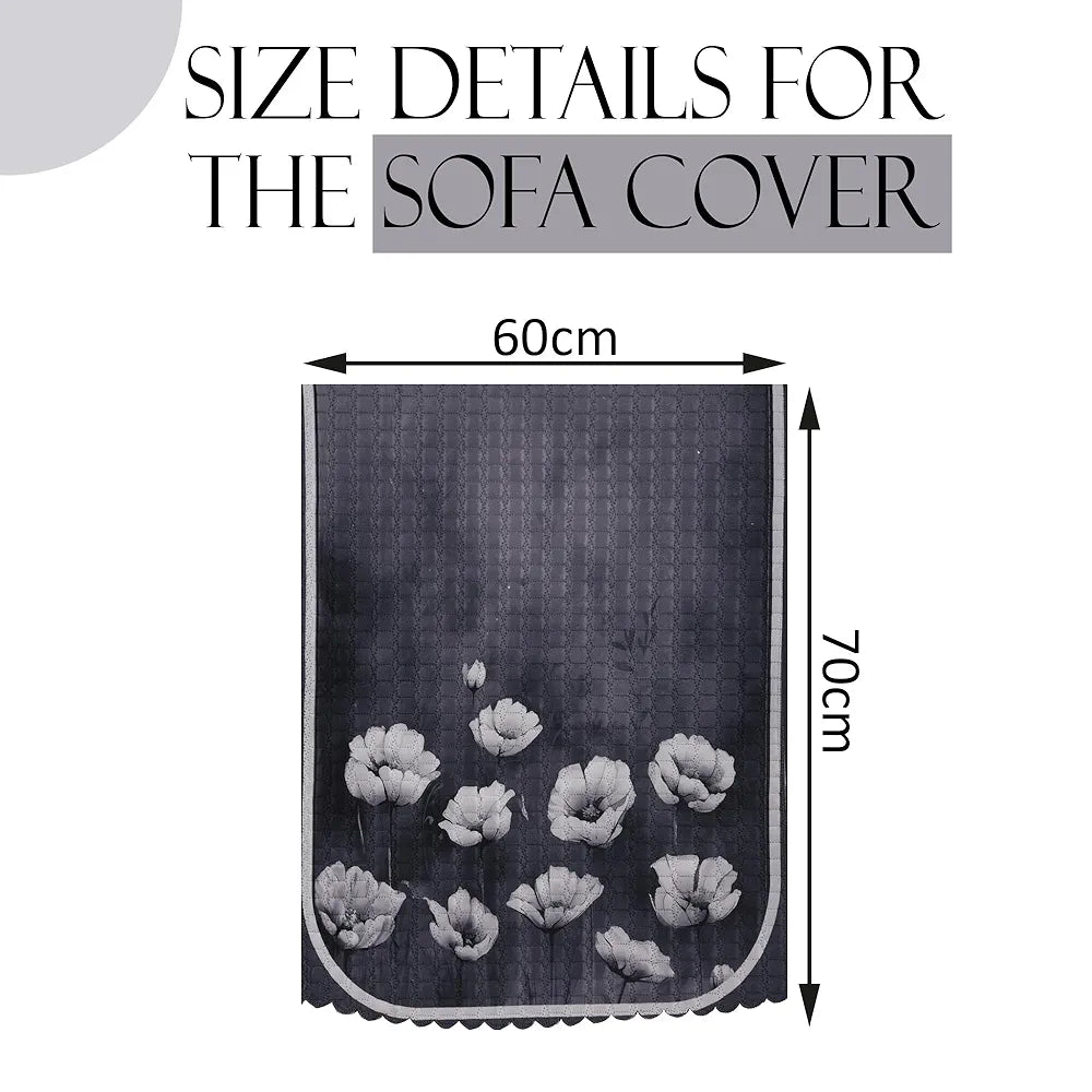 Kuber Industries Set of 6 Durable 2+1 Seater Sofa Covers for Living Room | Easy Machine Washable Sofe ke cover for Protection & Comfort for Home | Lotus Print - Grey
