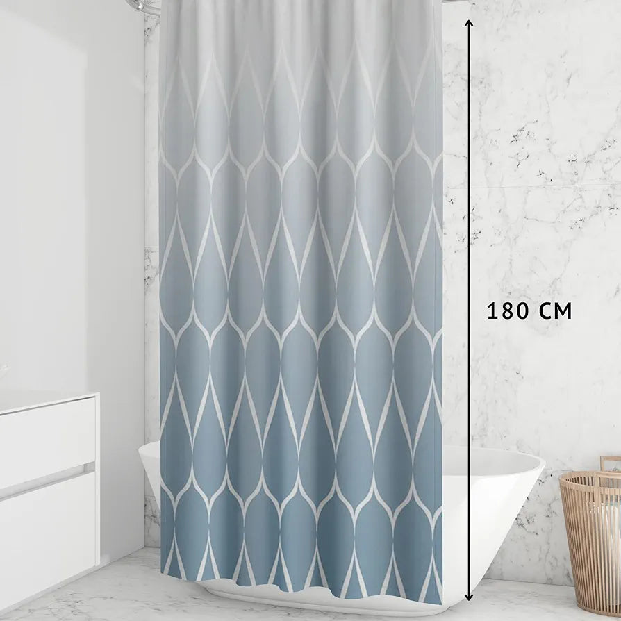 HOMETHREADS Embrace Luxury with Our 6-Feet Long Premium Polyester Shower Curtain with 12 Hooks for a Lavish Bathroom, Machine Washable 