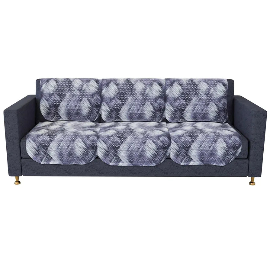 Kuber Industries Sofa Cover | Net Sofa Slipcover Set | Sofa Cover for Living Room | Sofa Slip Cover for Hall | 5-Seater Sofa Cover for Home Decor | Shaded Venus Sofa Cover Set | Gray
