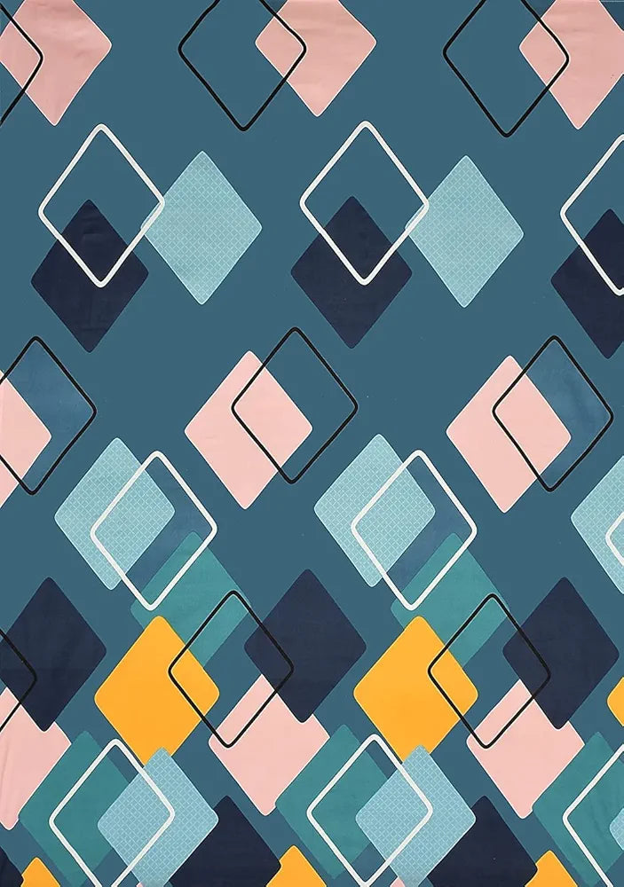 THE HOME STYLE Cotton Feel Glace Cotton Elastic Fitted Printed Double Bed King Size Bedsheet With 2 Pillow Cover,300 TC