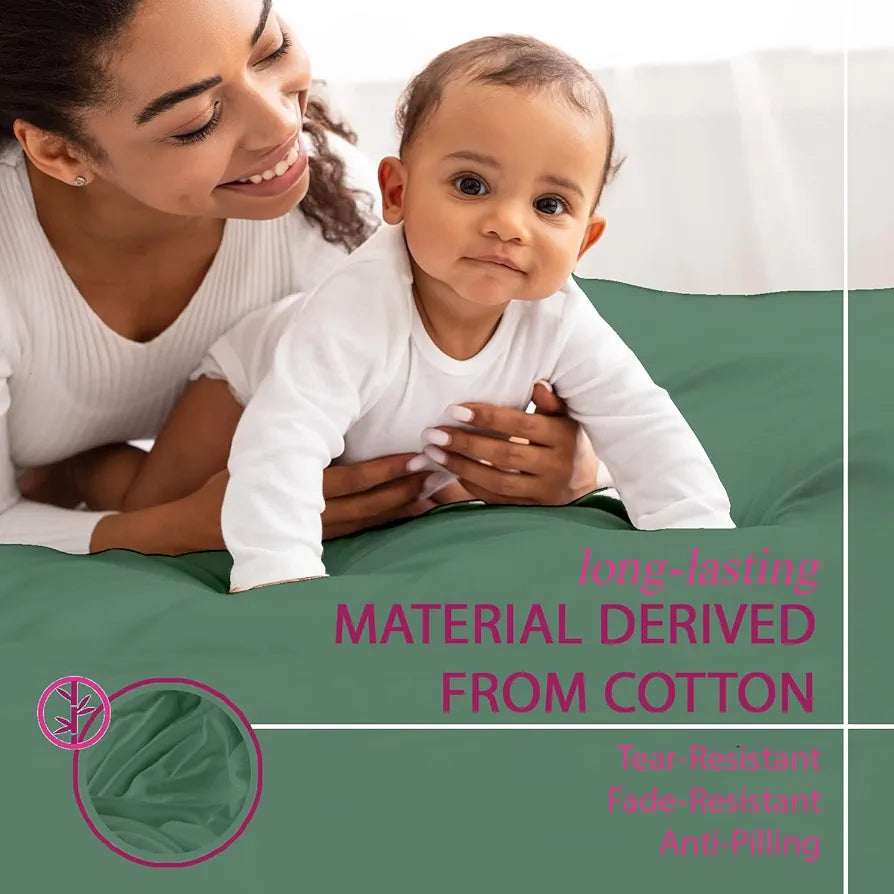 Trance Home Linen Premium 300 TC Pure 100% Cotton Queen Fitted Bedsheet with 2 Pillow Covers 