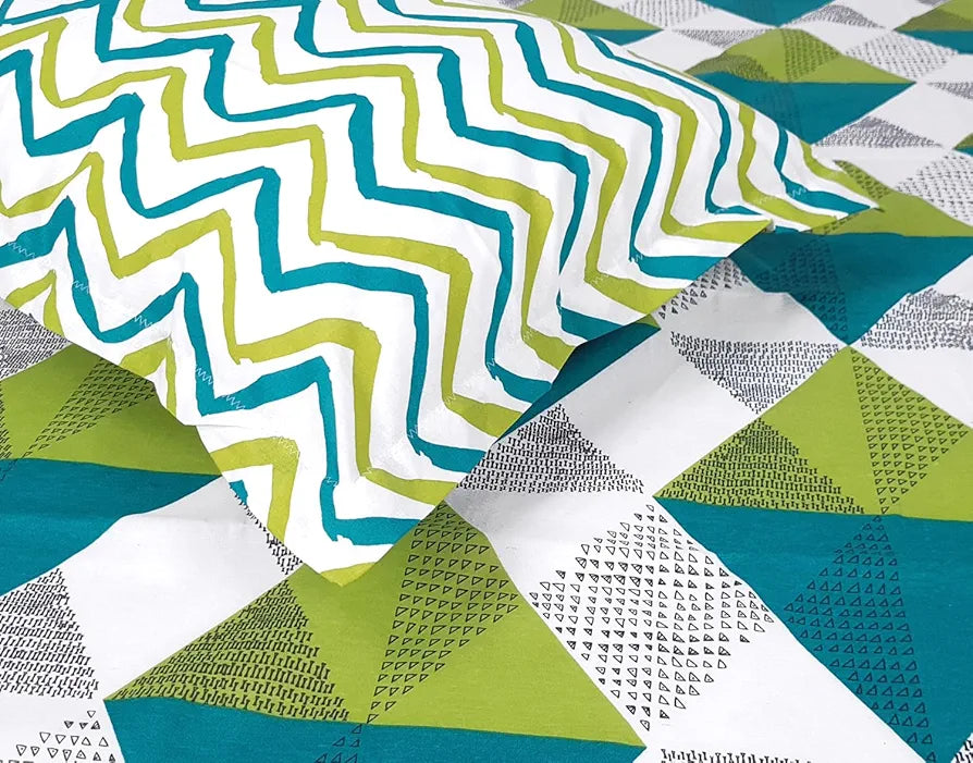 Divine Casa 144 TC 100% Cotton Double Bedsheet with 2 Pillow Covers | Super Soft & Breathable Fabric for All-Season Comfort | 254 X 222 CM | Floral Pattern | Sky Blue & Lemon
