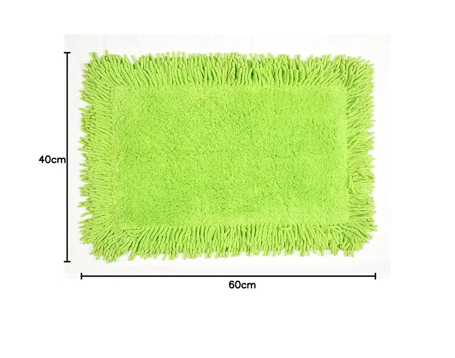 Saral Home Cotton Green Shaggy Mat 