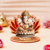 Ecraftindia Mdf Wooden Lord Ganesha Sitting on Lotus Flower Decorative Showpiece for Diwali