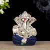 Indicast Hand Carved Silver Plated God Ganesha Resin Idol Sculpture Statue for Home & Office Decor & Gifts